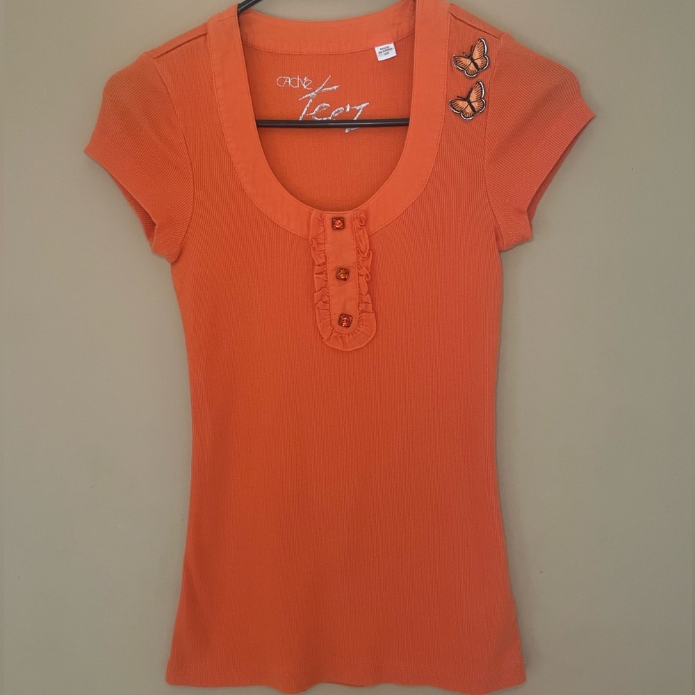 Y2K Butterfly Shirt Orange